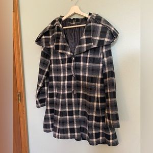 Ryu Plaid Wool-Blend Coat L